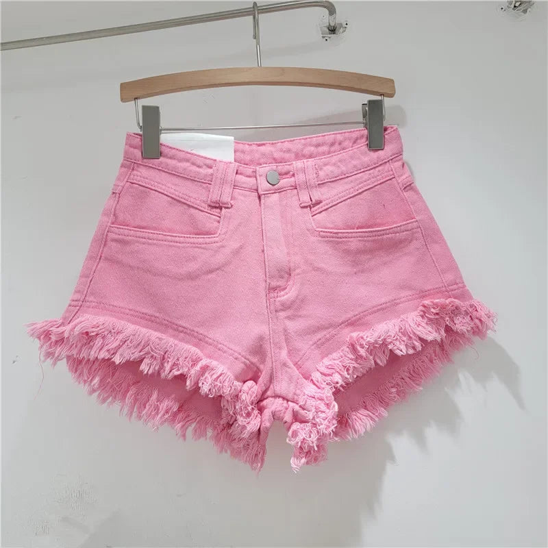 Denim Shorts High-waisted - Piña Colada