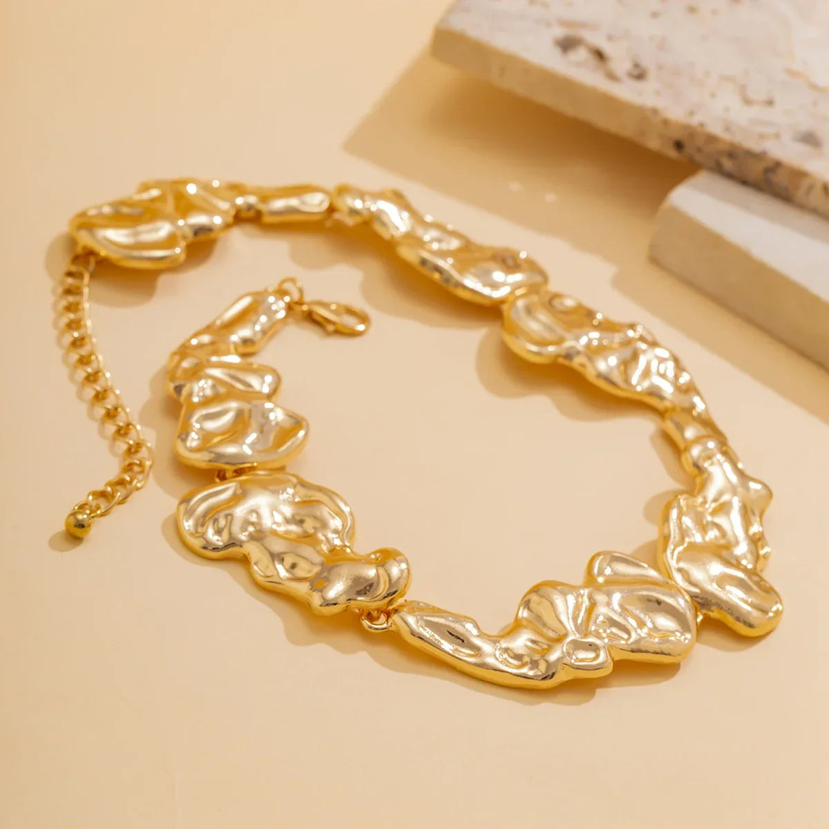 Irregular Metal Patchwork Choker - Piña Colada