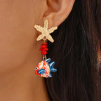 Colorful Fish Drop Earrings - Piña Colada