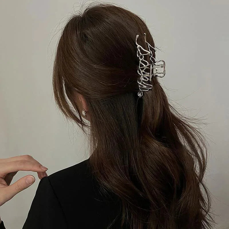 Metal Geometric Hair Claws - Piña Colada