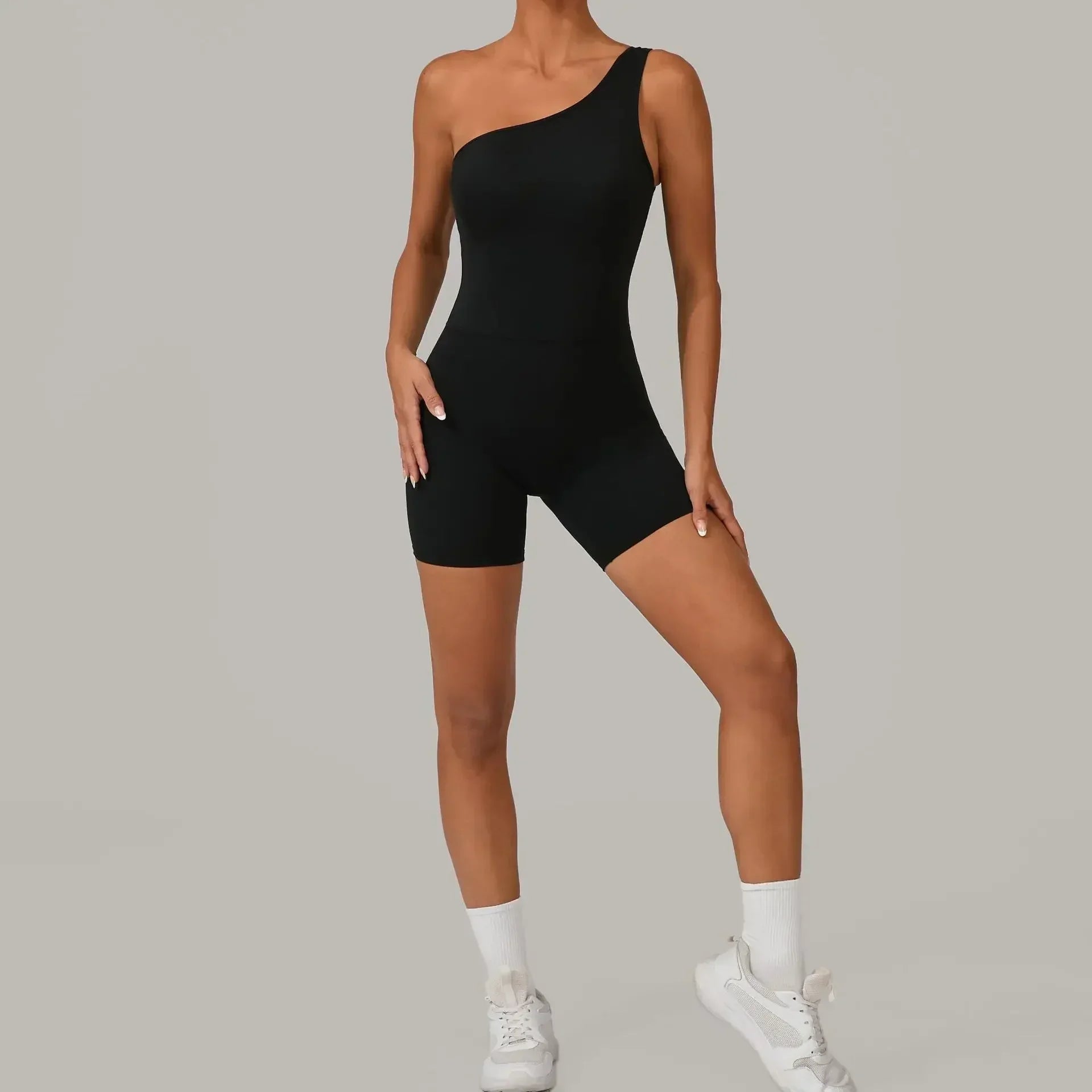 Women's Seamless Yoga Jumpsuit Sloping Shoulder Naked - Piña Colada