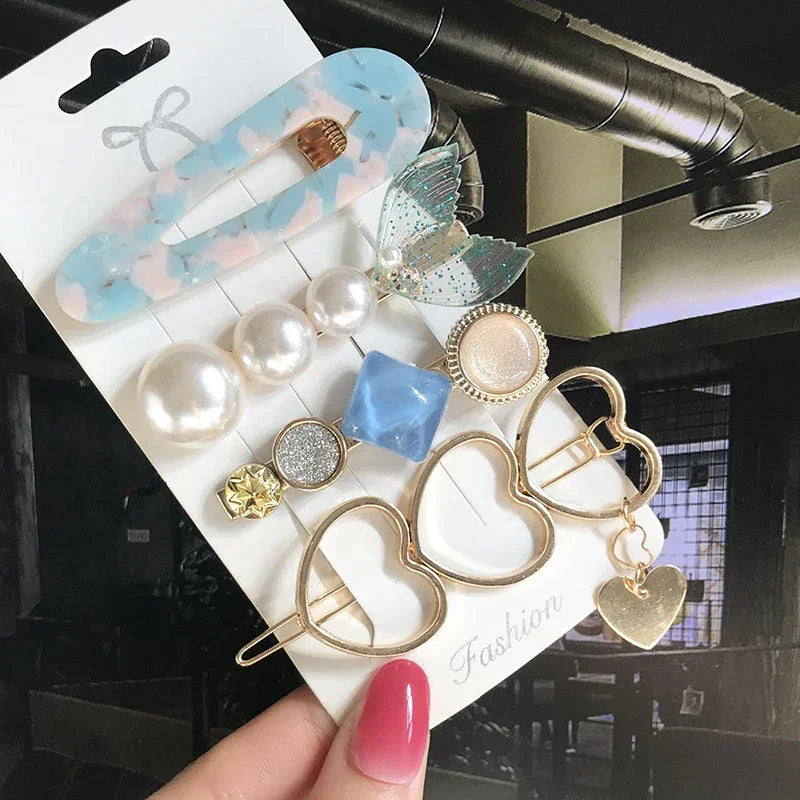 3/4pcs Set Pearl Hair Clip - Piña Colada