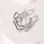 Stainless Steel Irregular Wave Ring - Piña Colada