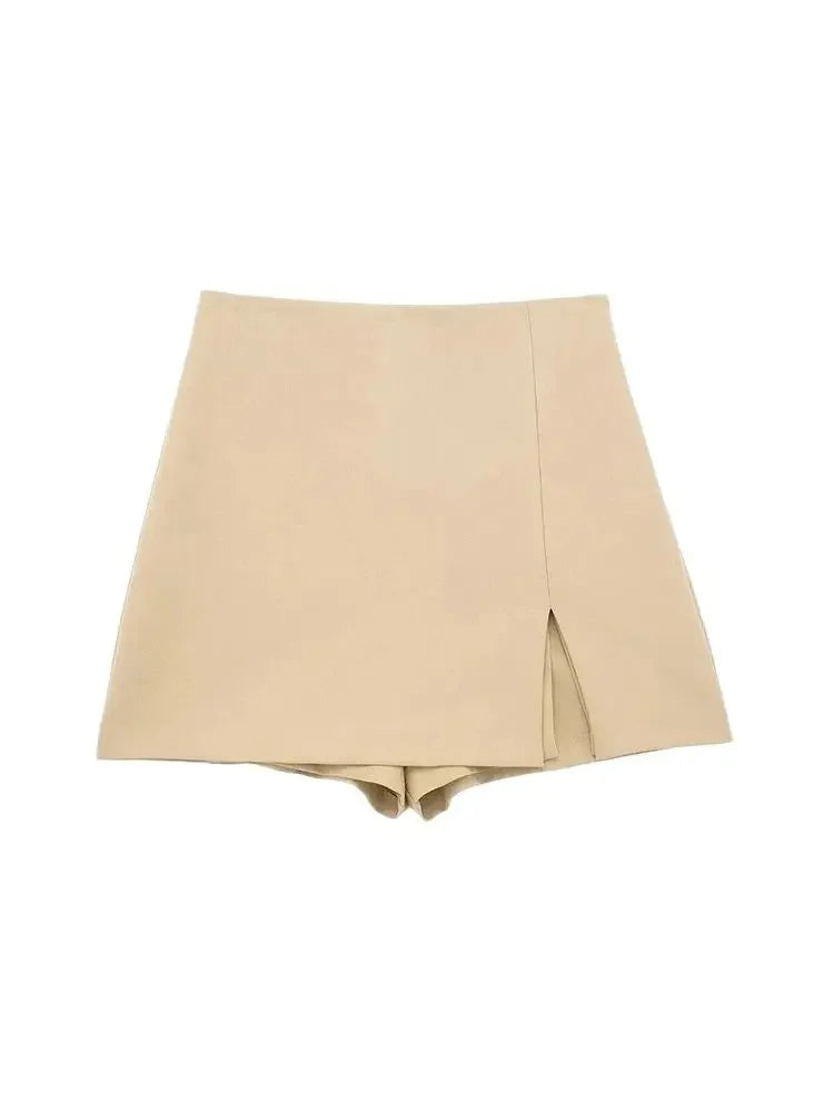 Front Slit Shorts - Piña Colada