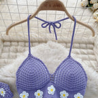 Halter Knit Two-Piece Set - Piña Colada