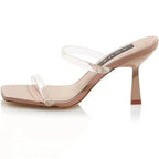 Square Head Thin Solid Color Open Toe Sandal - Piña Colada