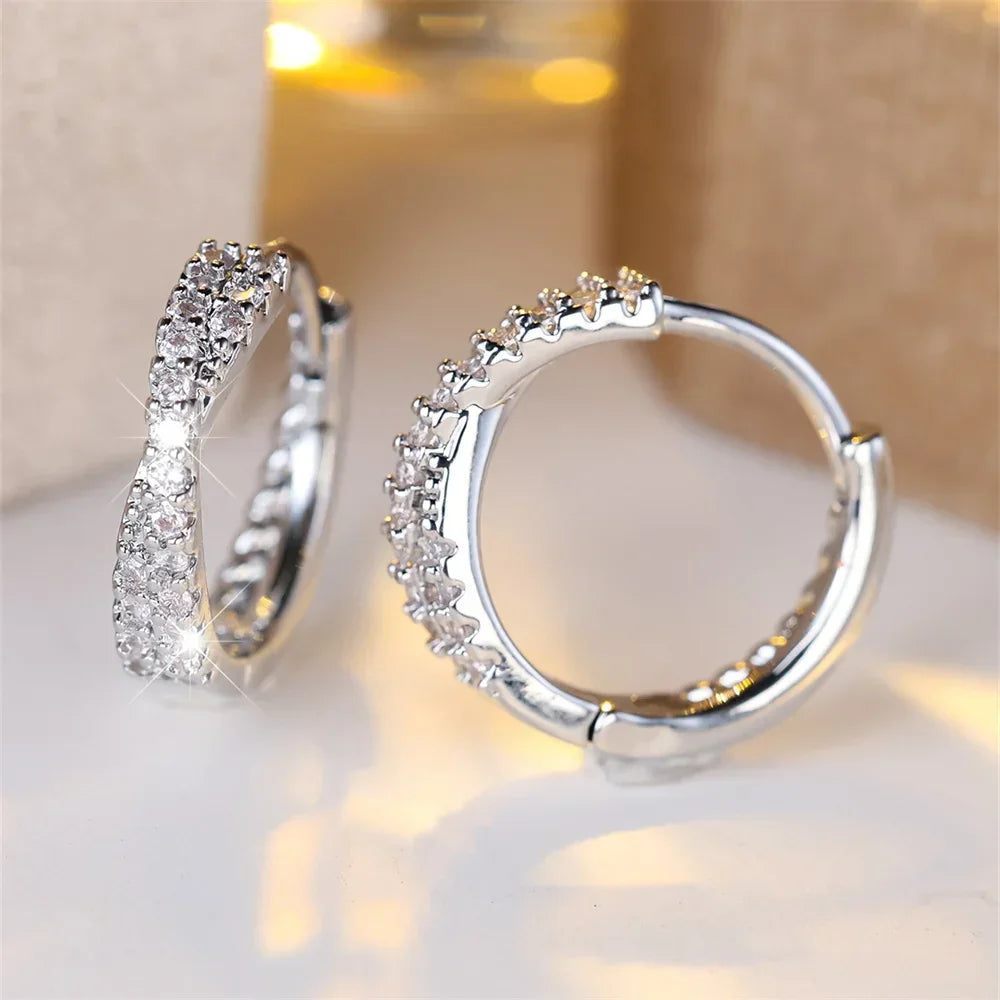 White Zircon Small Earrings - Piña Colada