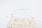 Backless Halter Sheath Dress – Knee-Length Streetwear Style - Piña Colada