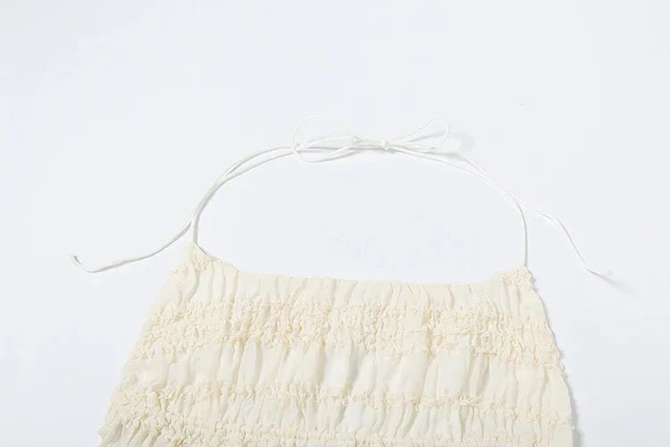Backless Halter Sheath Dress – Knee-Length Streetwear Style - Piña Colada