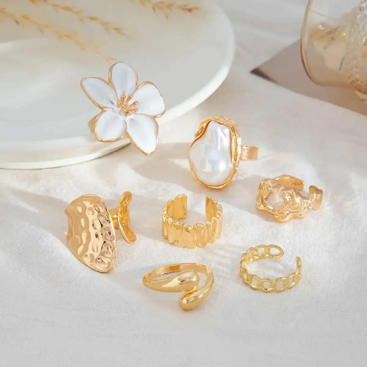 Pearl Open Rings - Piña Colada