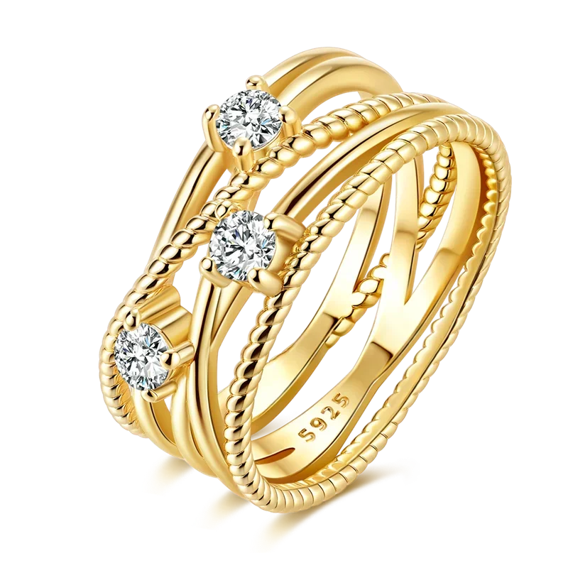 925 Sterling Ring Gold - Piña Colada
