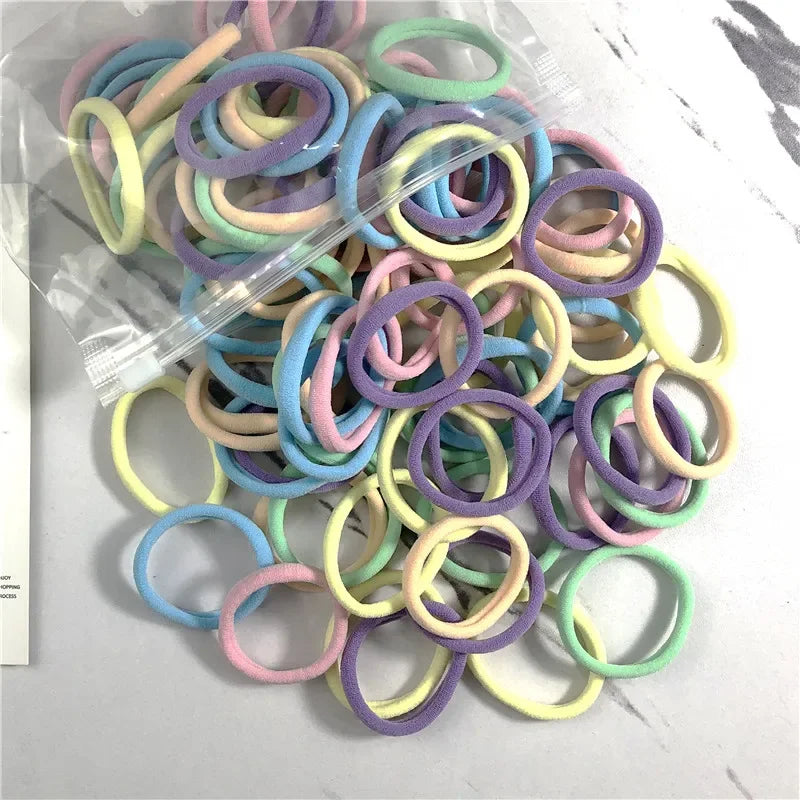 50PCS Elastic Hair Bands Set - Piña Colada