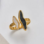 Wavy Crystal Open Ring