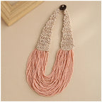 Handmade Small Beaded Necklace - Piña Colada