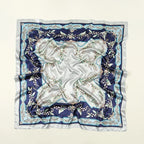 Leopard Print Square Scarf Satin Silk - Piña Colada
