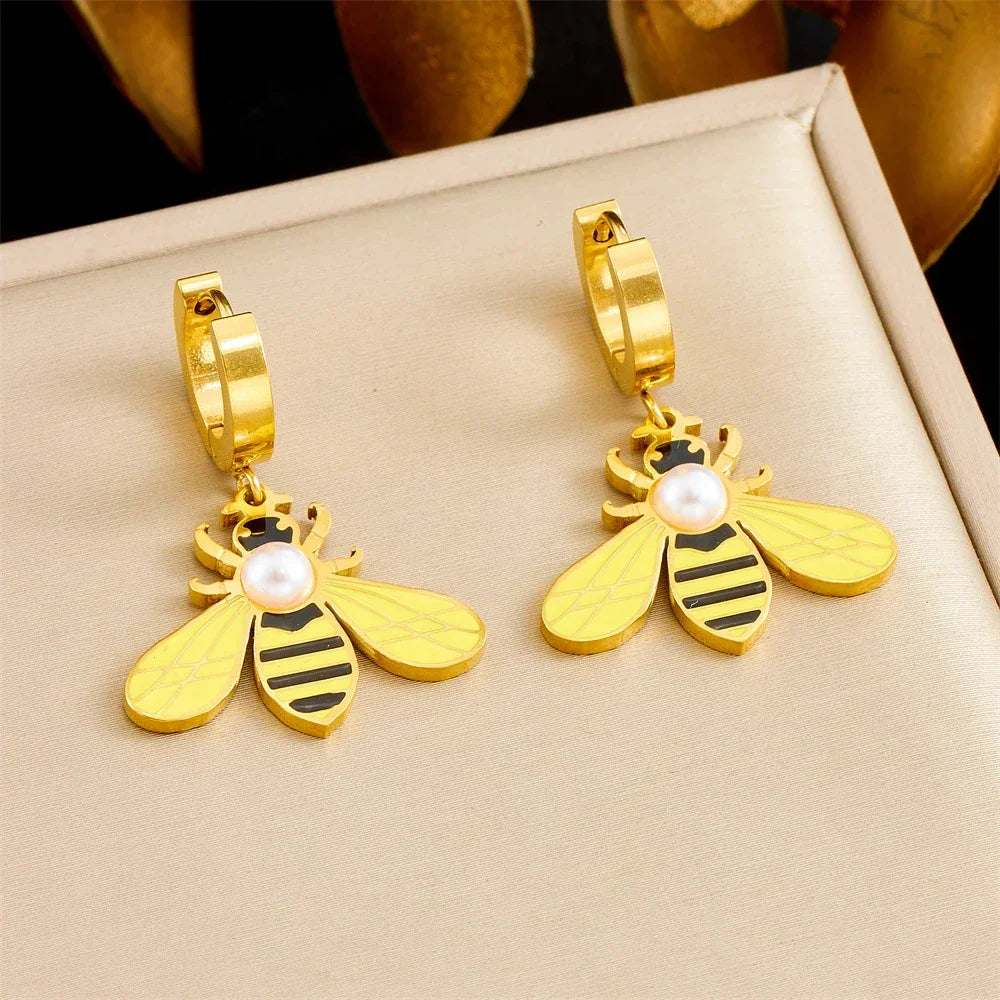 316L Stainless Steel Shell Earrings - Piña Colada