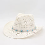 Summer Bohemian Shell Straw Hat - Piña Colada