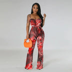 Floral Bodycon Jumpsuit - Piña Colada