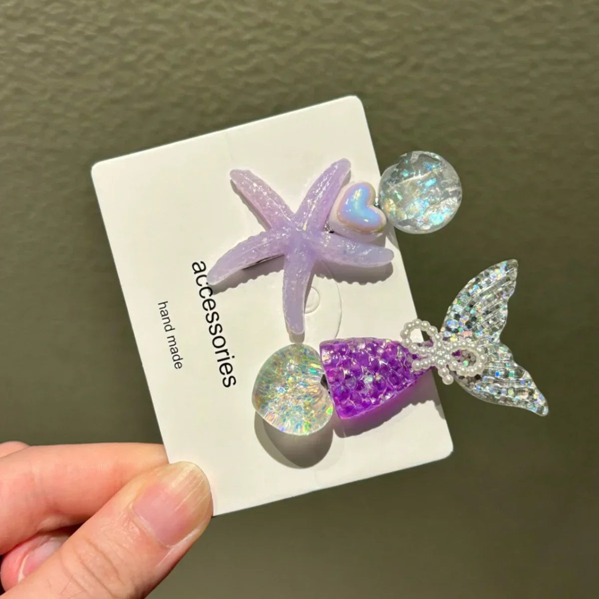 2PCS Elegant Starfish Star Shell Hair Clips - Piña Colada
