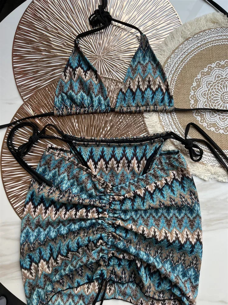 Swimsuit Colored Knitted Bikini - Piña Colada