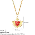 Gold Pendant Long Stainless Steel Chains - Piña Colada