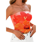 Print Tube Top Strapless - Piña Colada