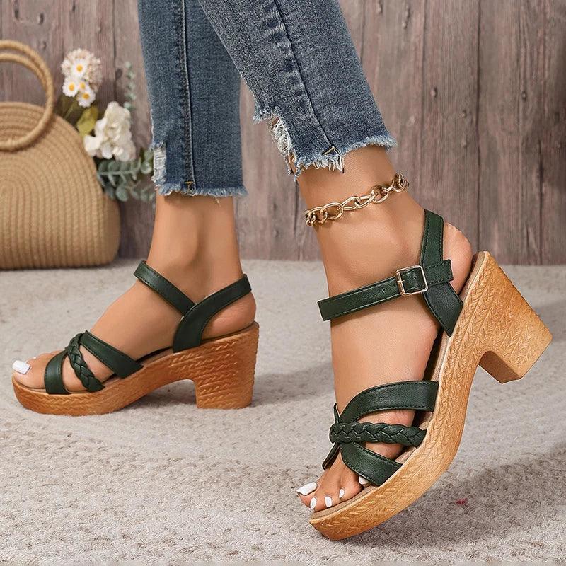 High Heels Sandals Chunky Platform - Piña Colada
