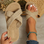 Hemp Slip-On Platform Slippers - Piña Colada