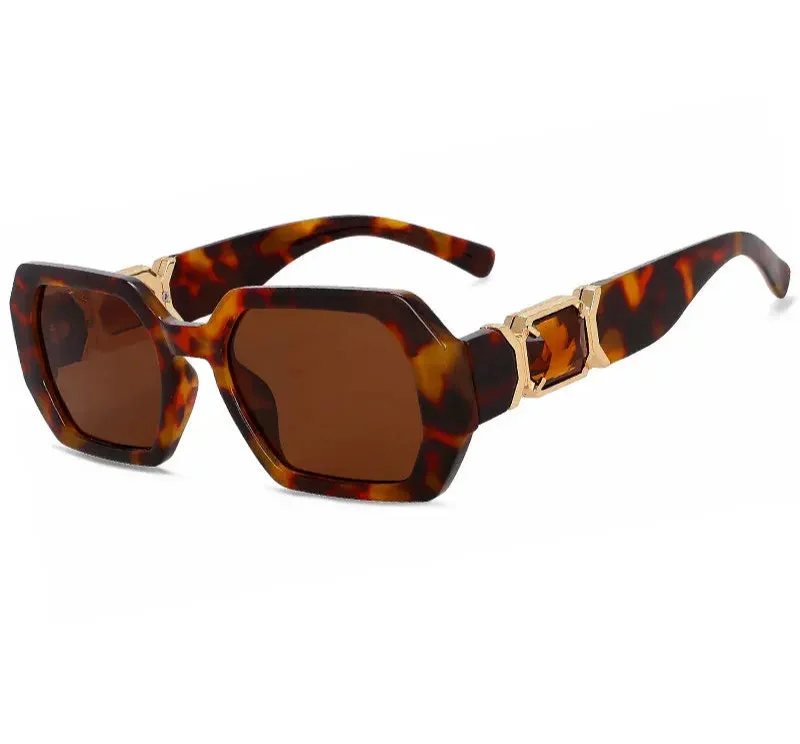 Oversized Diamond Rectangle Sunglasses - Piña Colada