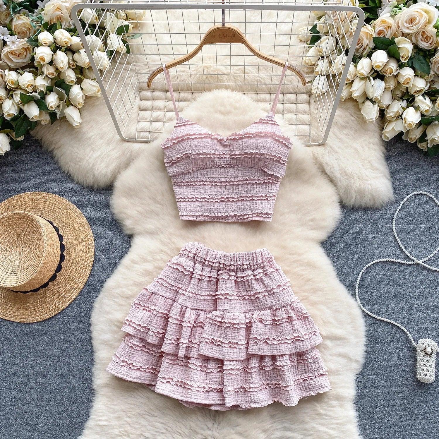 Sweet Ruched Mini Set - Piña Colada
