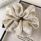 Oversized Glossy Silk Scrunchies - Piña Colada