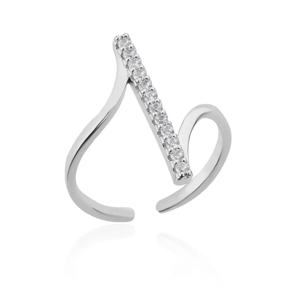 Stainless Steel Zircon Adjustable Ring - Piña Colada