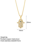 Gold Pendant Long Stainless Steel Chains - Piña Colada