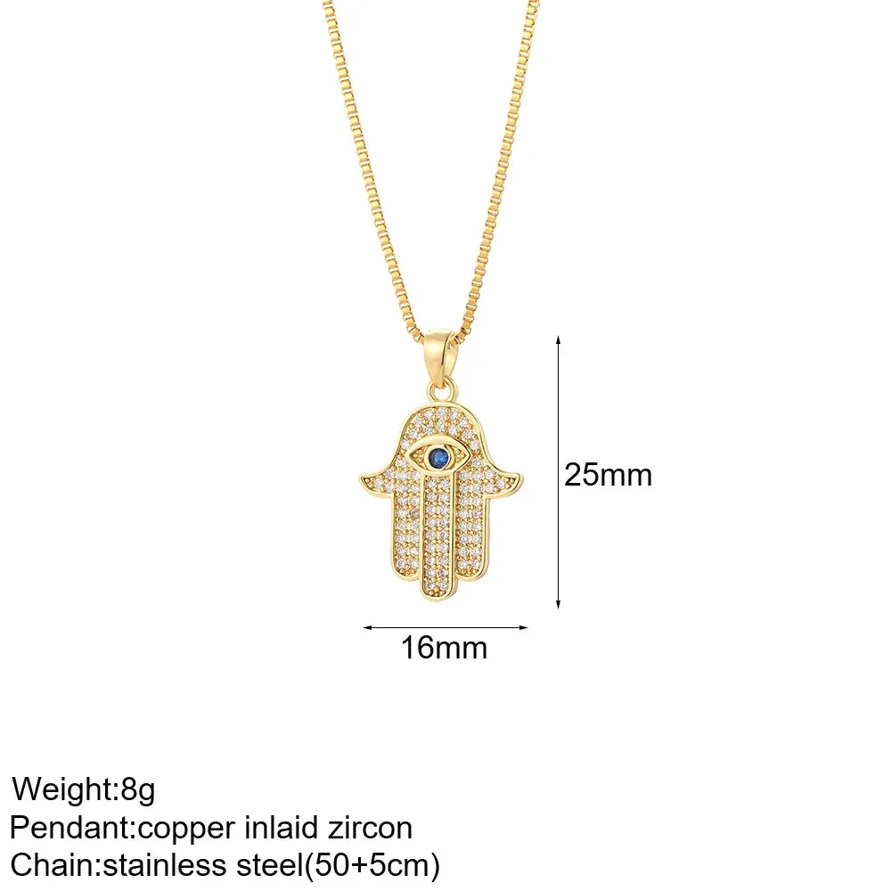 Gold Pendant Long Stainless Steel Chains - Piña Colada