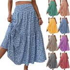 Floral Print Elastic Waist Loose - Piña Colada