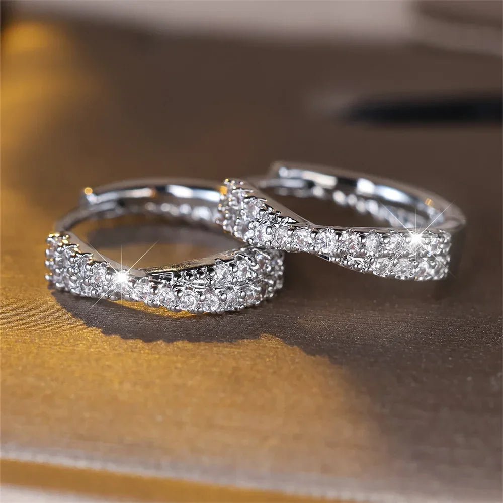White Zircon Small Earrings - Piña Colada