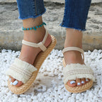 Tassel soft flat heeled sandals - Piña Colada