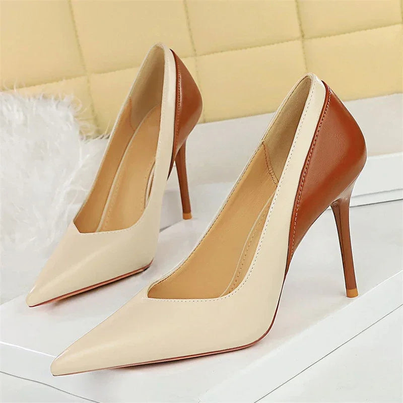 Pointed Toe Pumps Thin Heels - Piña Colada