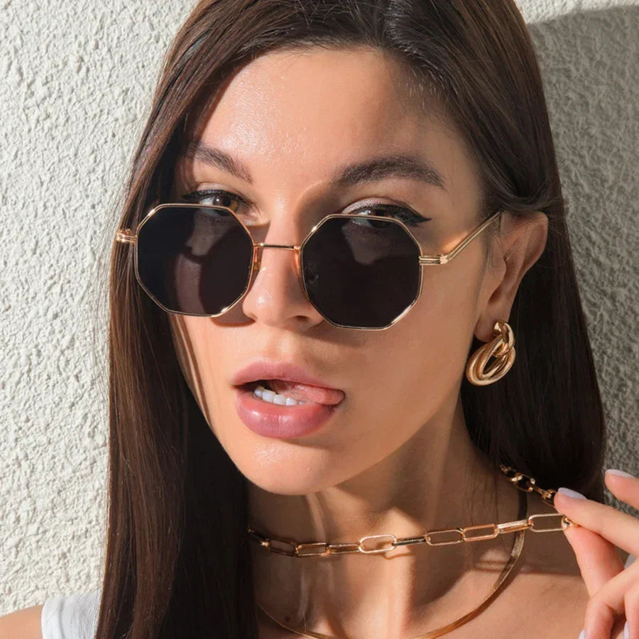 Polygon Metal Sunglasses - Piña Colada