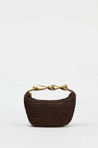 Summer Half-Moon Beach Straw Shoulder Bags Women's - Piña Colada