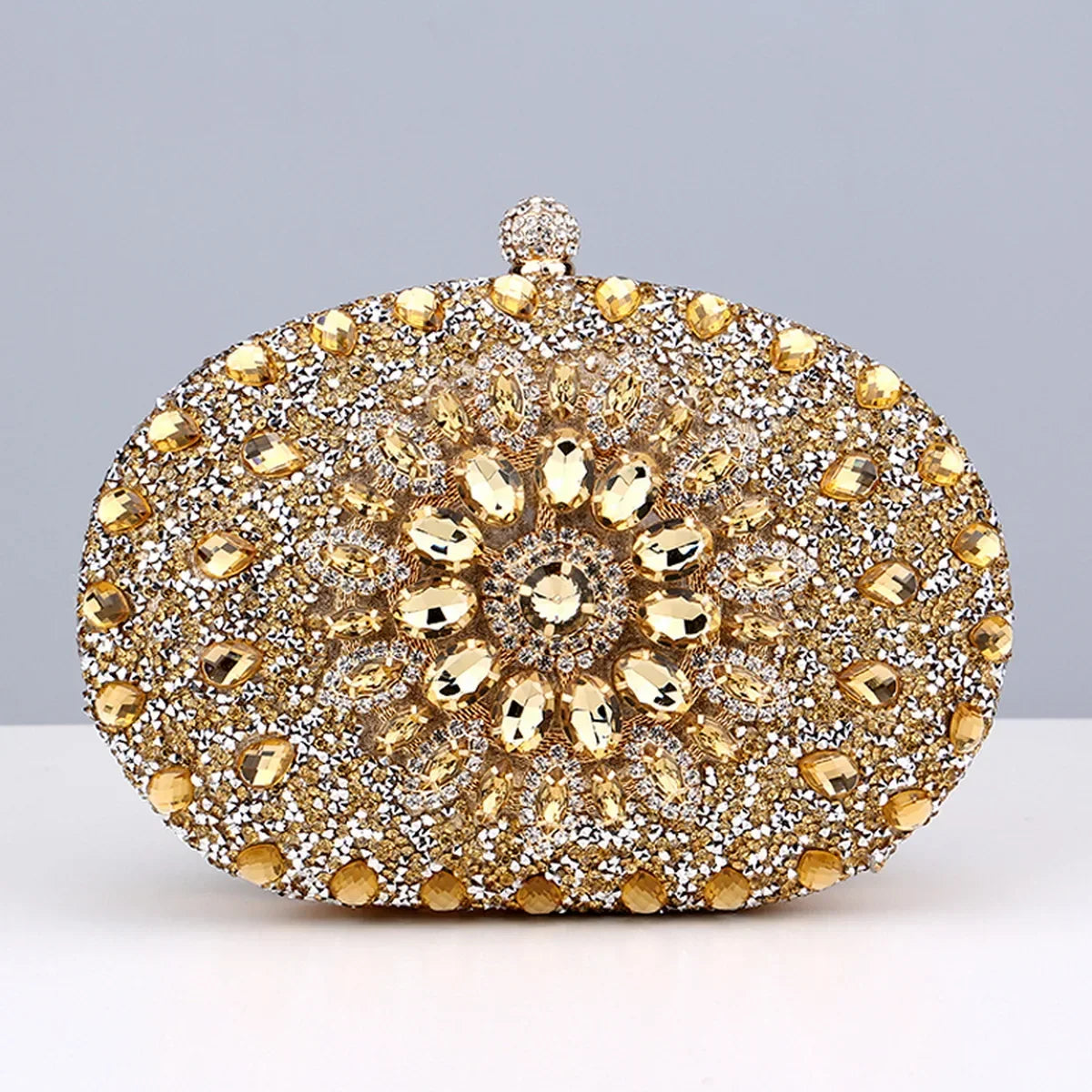 Crystal Floral Evening Clutch - Piña Colada