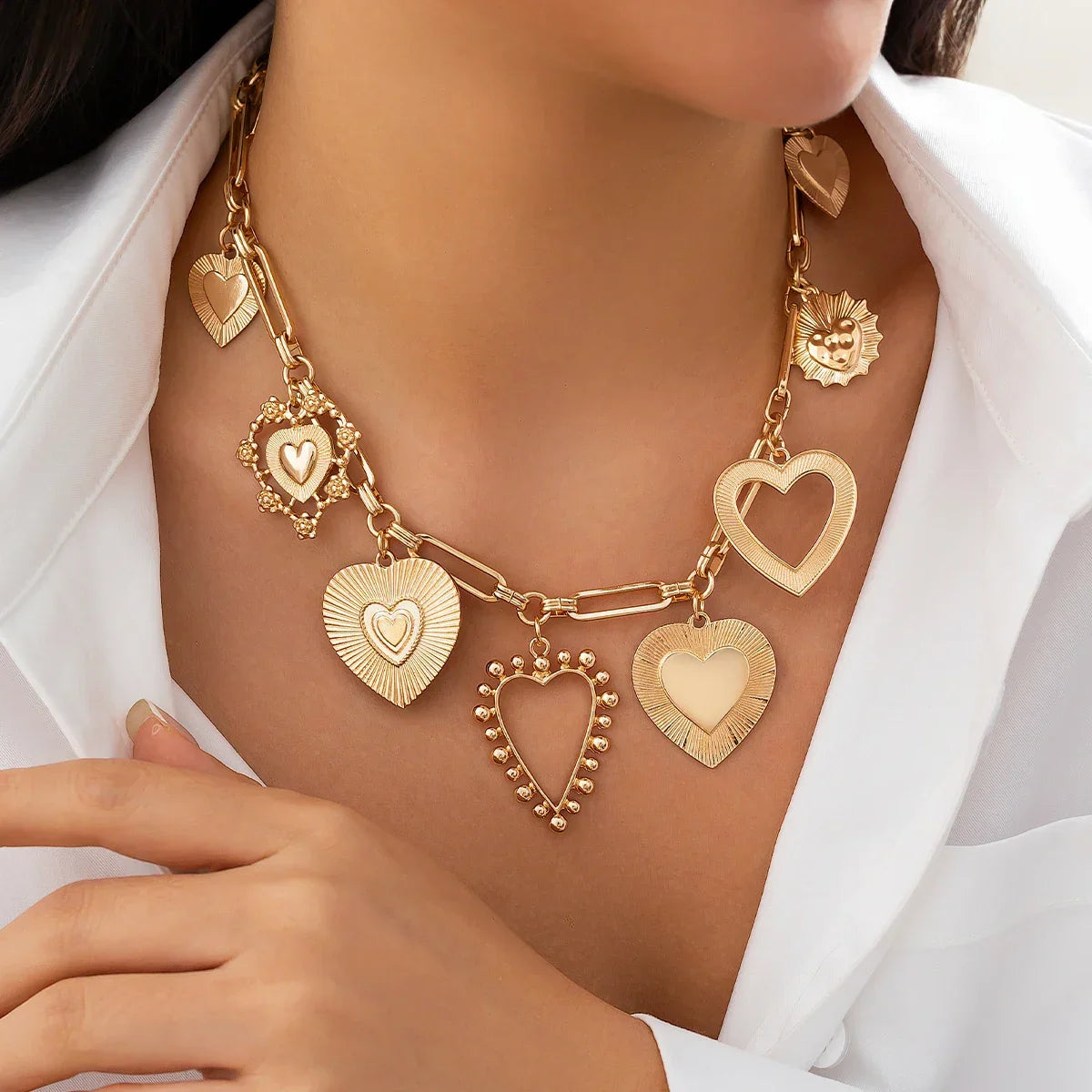 Big Love Heart Pendant - Piña Colada