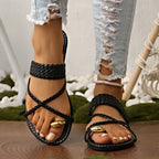 Elegant Flat Gladiator Sandals - Piña Colada