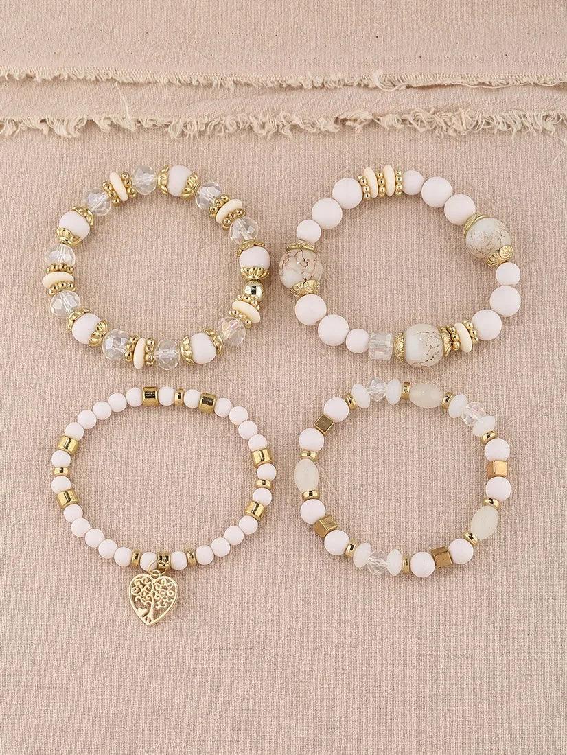 Boho Acrylic Beads Bracelet Set - Piña Colada