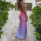 Gradient Print Bodycon Dress - Piña Colada