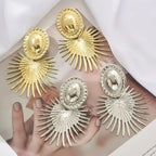 Oval Sun Hanging Ear Clip - Piña Colada