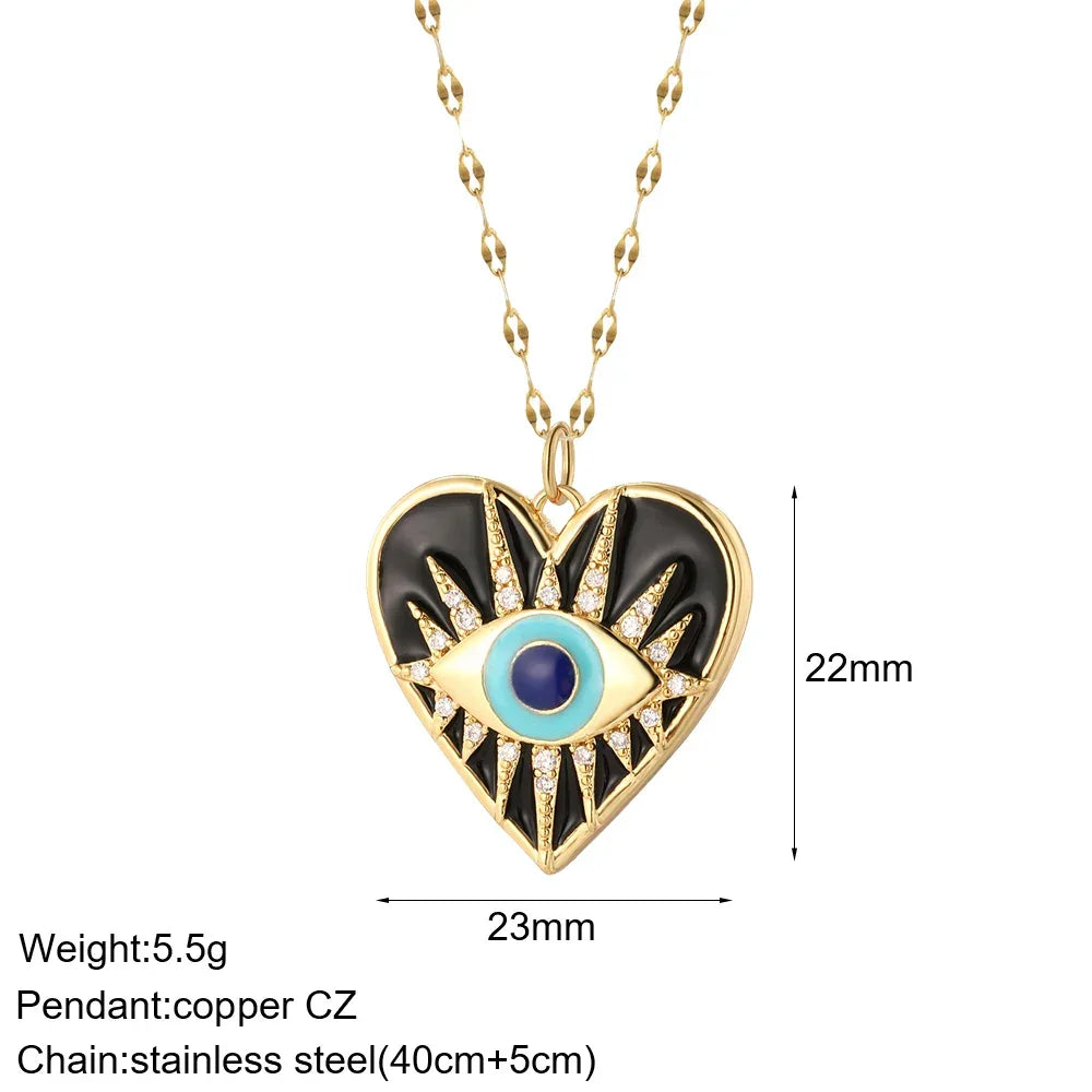Gold Pendant Long Stainless Steel Chains - Piña Colada