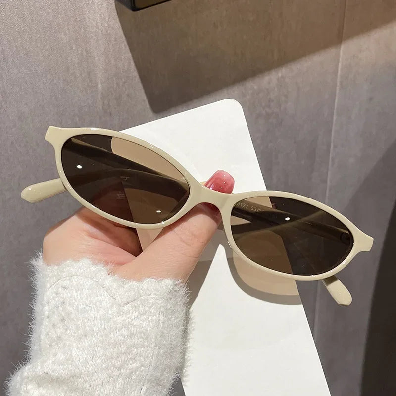 Retro Oval Frame Sunglasses - Piña Colada