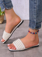 Minimalist Gladiator Flat Sandals - Piña Colada