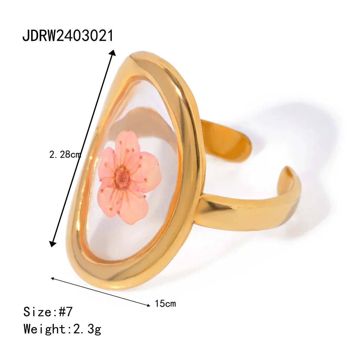 18k Gold Plated Minimalist Ring - Piña Colada